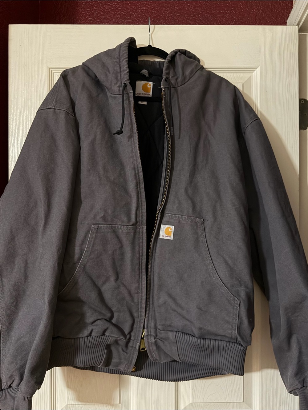 Men’s Carhartt Charcoal Hooded Work Jacket